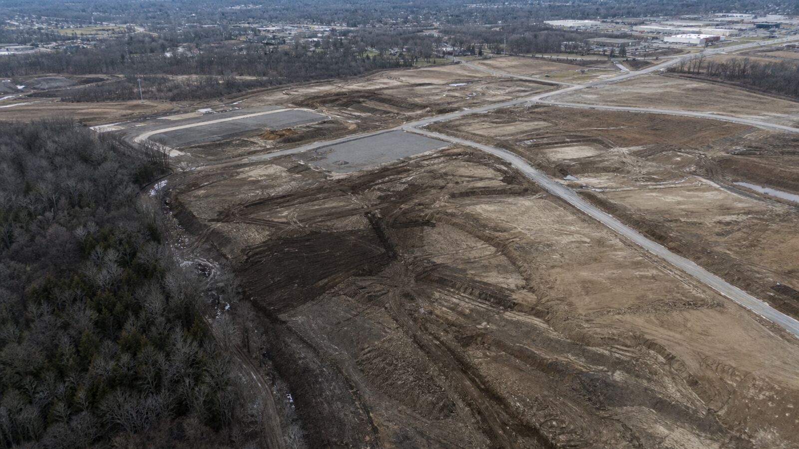Overhead of open land and paths used for mapping context.